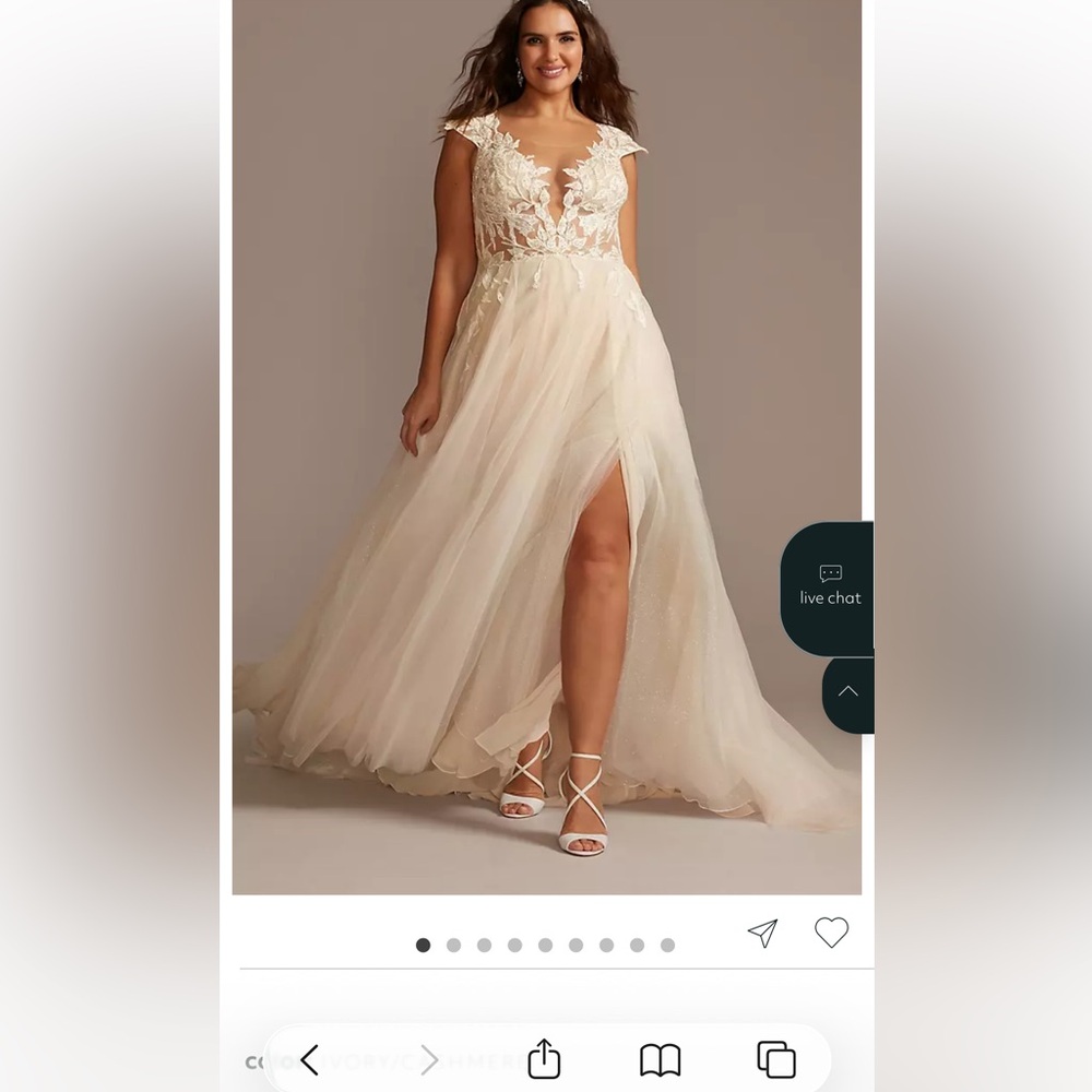 I am selling a wedding dress that comes with a veil. Its in Ivory. Never worn